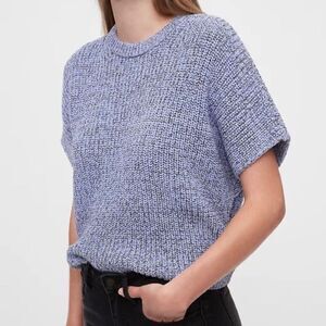 Gap Sweater Womens Large Dolman Sleeve Boatneck Periwinkle Blue Boxy‎ Knit